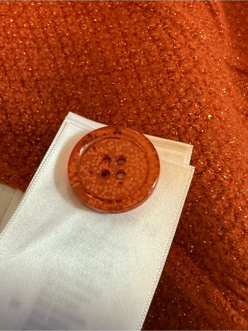 Taylor Swift The Life of a Showgirl Orange Cardigan Glittery Sweater Size XS/S - Picture 9 of 9